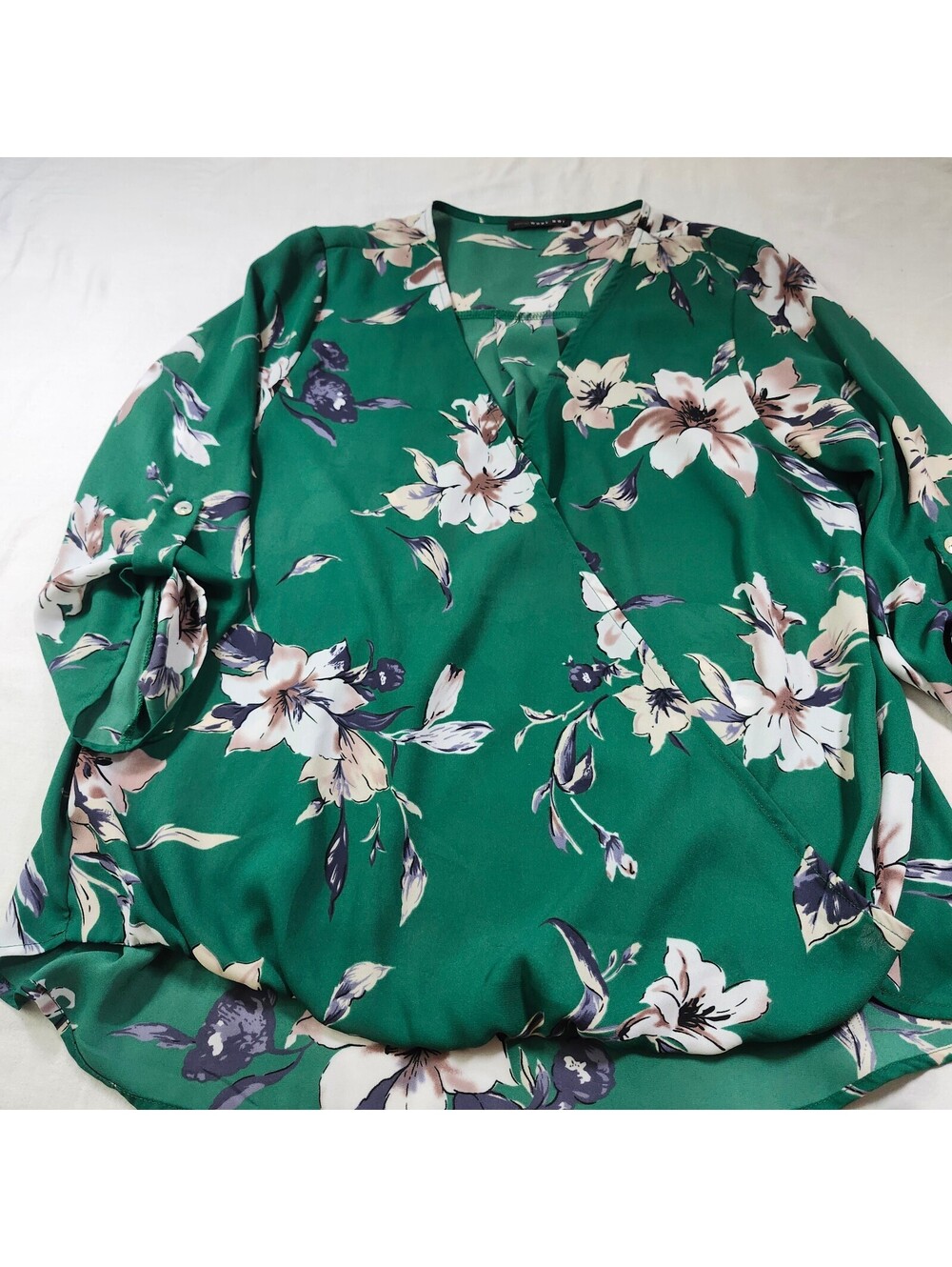 West Kai 3/4 Sleeve Wraparound Blouse